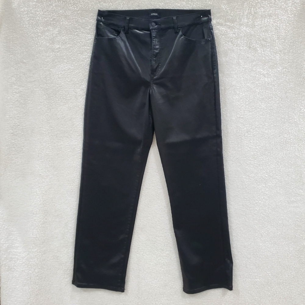 Express Women's Size 12R Black Modern Straight Super High-Rise Pants Trousers